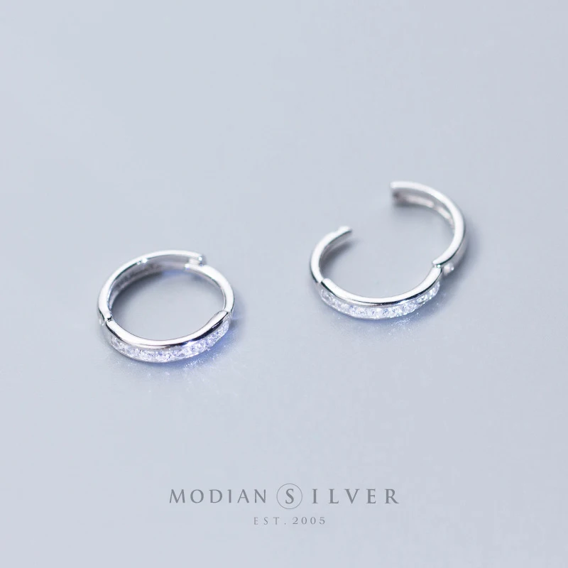 

Modian Simple Charm Round Clear Zirconia Fashion Jewelry 100% 925 Sterling Silver Rose Gold Color Stud Earrings For Women Gift