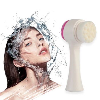 

3D Double Sides Silicone Facial Cleansing Brush Face Cleaning Massage Beauty Brush Tool Hot