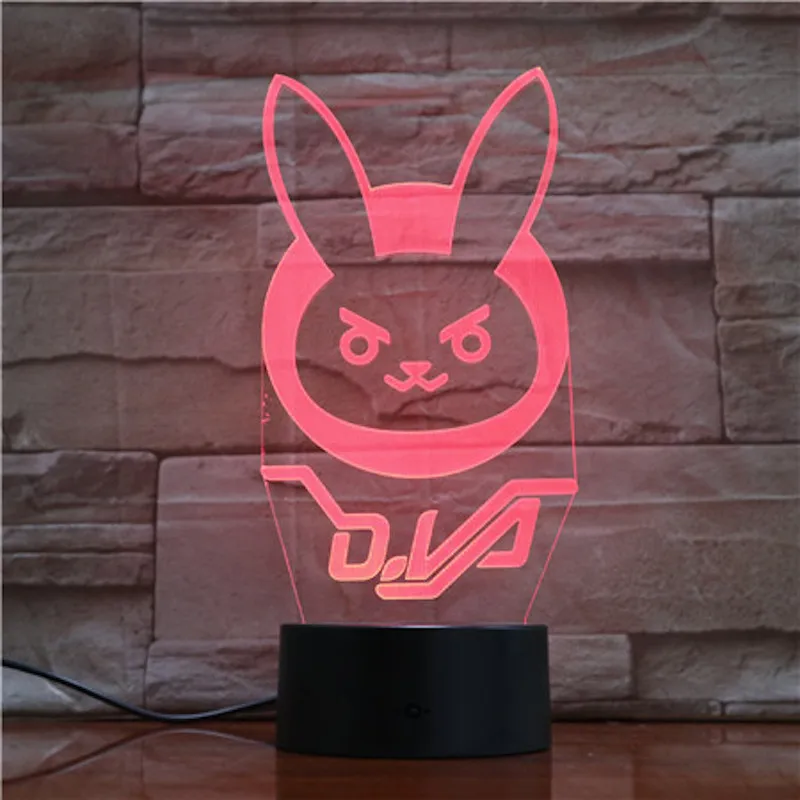 Игра Overwatch D. Va Hana Song детский Ночной светильник светодиодный сенсорный датчик декоративный светильник для спальни праздничный подарок OW 3d ночник Dva прикроватный
