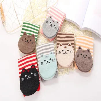 

1 Pair Autumn Winter socks women 100% cotton Casual high quality Warm Joker Animal Character cartoon print socks L0822