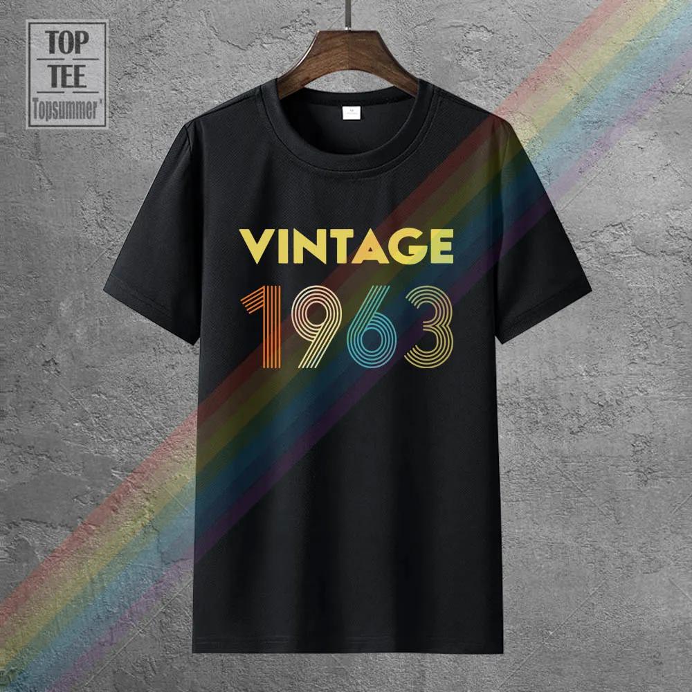 

Vintage 1963 Fun 58Th Birthday Gift T Shirt Harajuku Logo T Shirts Funny Fashion Hip Hop s Tshirts Retro Brand Tee-Shirt