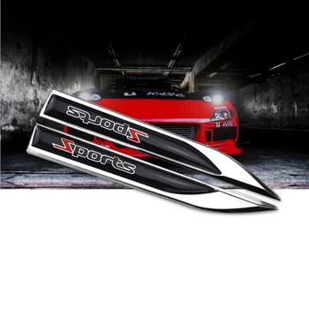 

1Pair 3D Metal Car Wing Right & Left Side Badge Fender Emblem Car Sticker for Saturn Astra Aura Ion LADA Priora Sedan sport