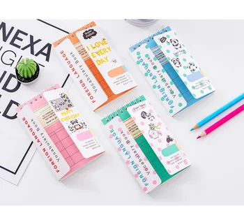 

1PCS Cartoon Creative Student Small Notebook Language Learning Coil Book Vocabulary Portable Pocket Notebook Diary Notepad