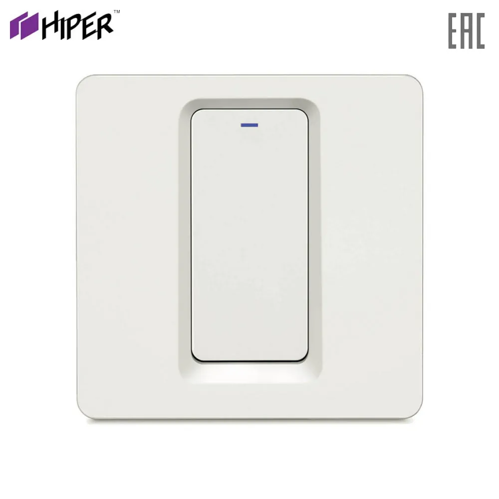 Умный встраиваемый Wi Fi выключатель HIPER IoT Switch B01 1 линия белый|Выключатели| |