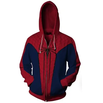 

Halloween-costume Novelty Sweatshirts Superhero Spiderman Jacket Coat With Zipper Hoodie Top-clothing Blouse 3D Digital-printing