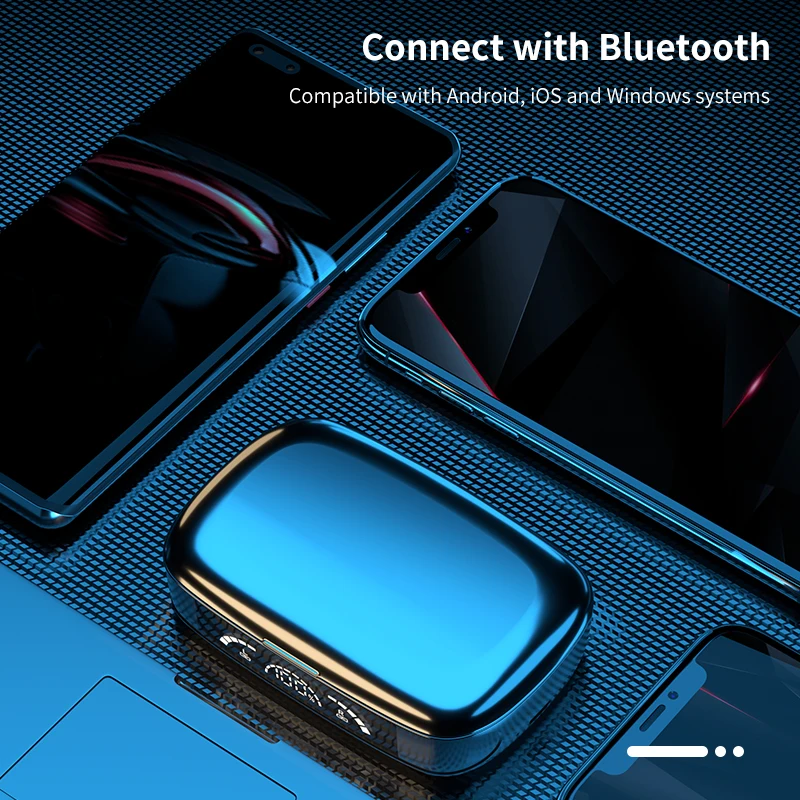 TWS Bluetooth 5.0 Earphones 1200mAh Charging Box Wireless Headphone 9D Stereo Sports Waterproof Earbuds Headsets With Microphone