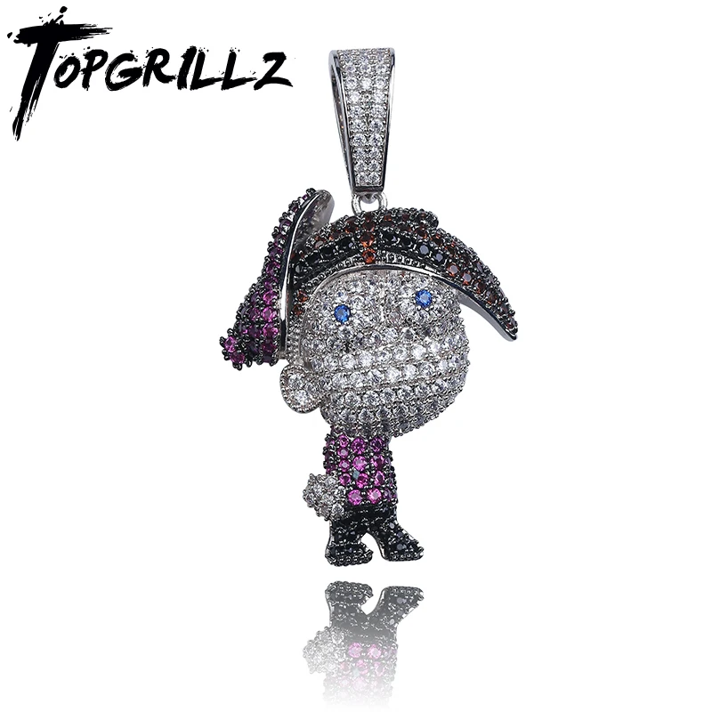 Ожерелье TOPGRILLZ с кулоном в виде мультяшного персонажа Timmy теннисной цепью и