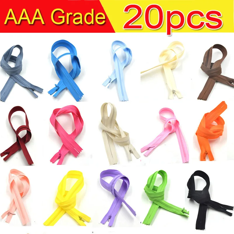 Класс AAA 3#20 шт закрытые невидимые молнии 28 см для подушки, платья, 60 см DIY Швейные наборы Аксессуары молнии 40 см