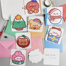 

Christmas Folded Envelope Greeting Card Student Holiday Greeting Postcard Christmas Snowman Confession DIY Note Card