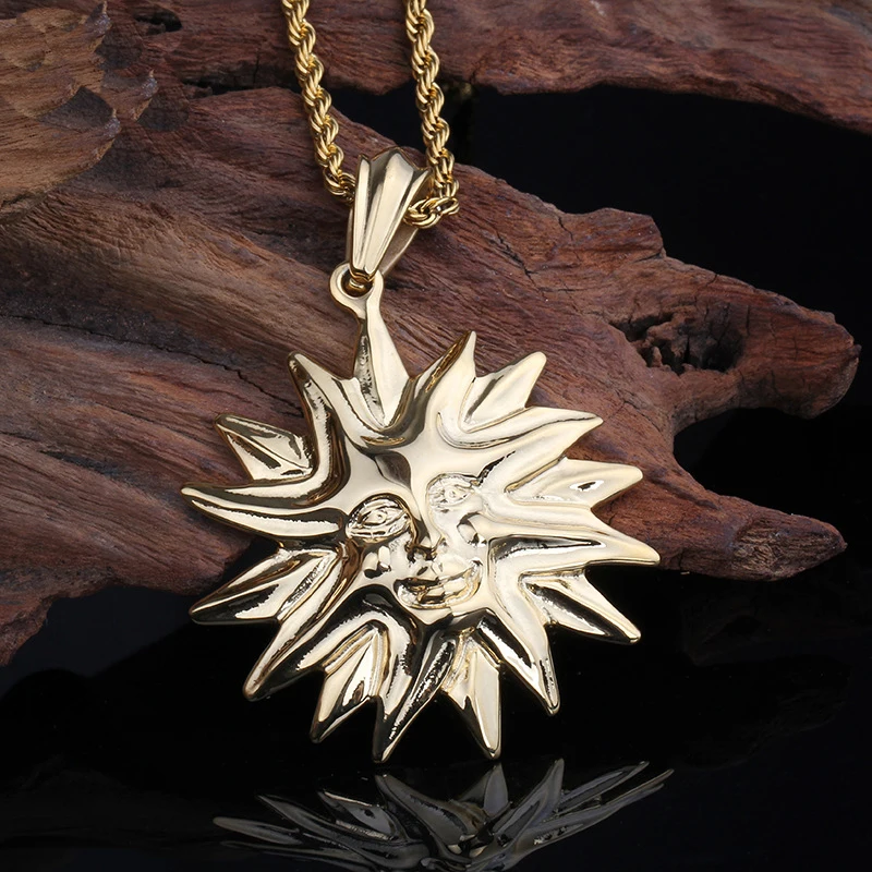 

New arrived Men Hip hop Smile Young Dad Sun pendant necklace Stainless Steel fashion male vintage pendants jewelry gift