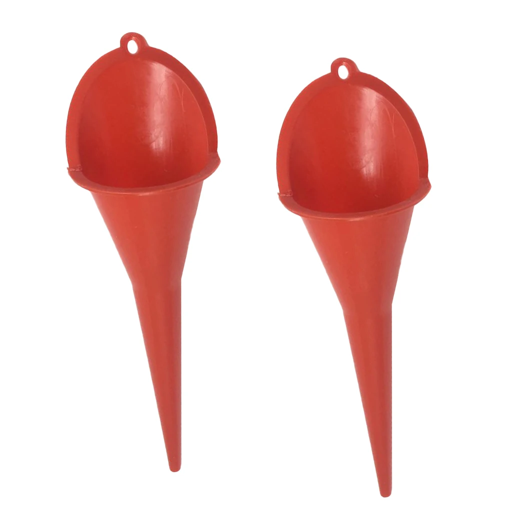 2x Plastic Long Neck Spill Saver Multipurpose Car Fuel/Gas/Oil/Water Funnels