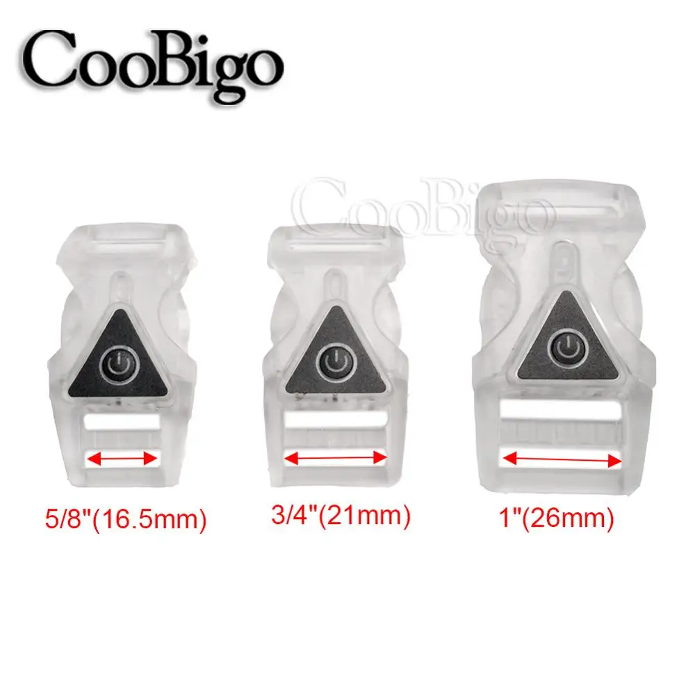 1pcs Colorful Light Glow Safety Adjustable Side Release Buckles For Backpack Strap Belt Garment Dog Collar Webbing Parts