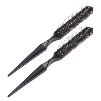 

2pcs Wig Brush Professional Pointed Tail Airbag Brush Hair Extension Brush for Women Girls (Black)