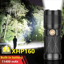 

Super XHP160 Most Powerful Led Flashlight torch XHP90 P70 High power tactical flashlight USB rechargeable Waterproof flash light