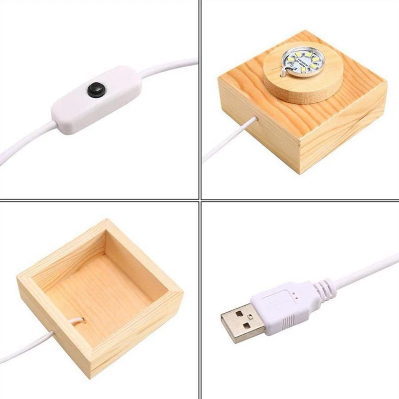 Деревянный красочный 3D светильник Волшебный проектор шар 3D лампа Usb питание спальня прикроватный ночной Светильник вечерние Звездная атмосфера ночной свет