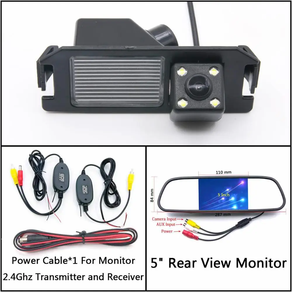 4 LED light Reverse Rear View Camera For kia plcanto Morning Rio 3 Soul MK1 MK2 Niro DE Car Parking Monitor Night Vision - Название цвета: C Wireless 5 inch M