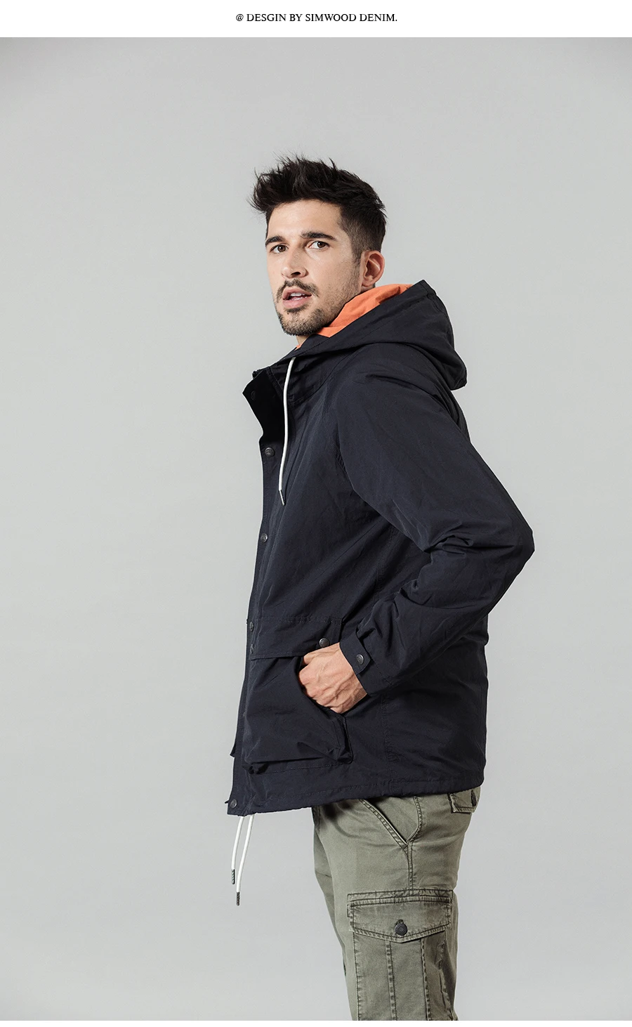 SIMWOOD осень зима флисовый внутренний жилет съемные пальто мужские модные теплые длинные куртки с капюшоном размера плюс верхняя одежда 980606