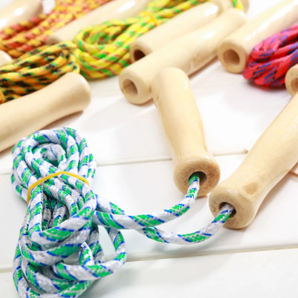 

Lovely Kids Jump Rope Children Rope Skipping Wood Log Color Child Skipping Rope Cute Funny Motions Physical Development Gifts