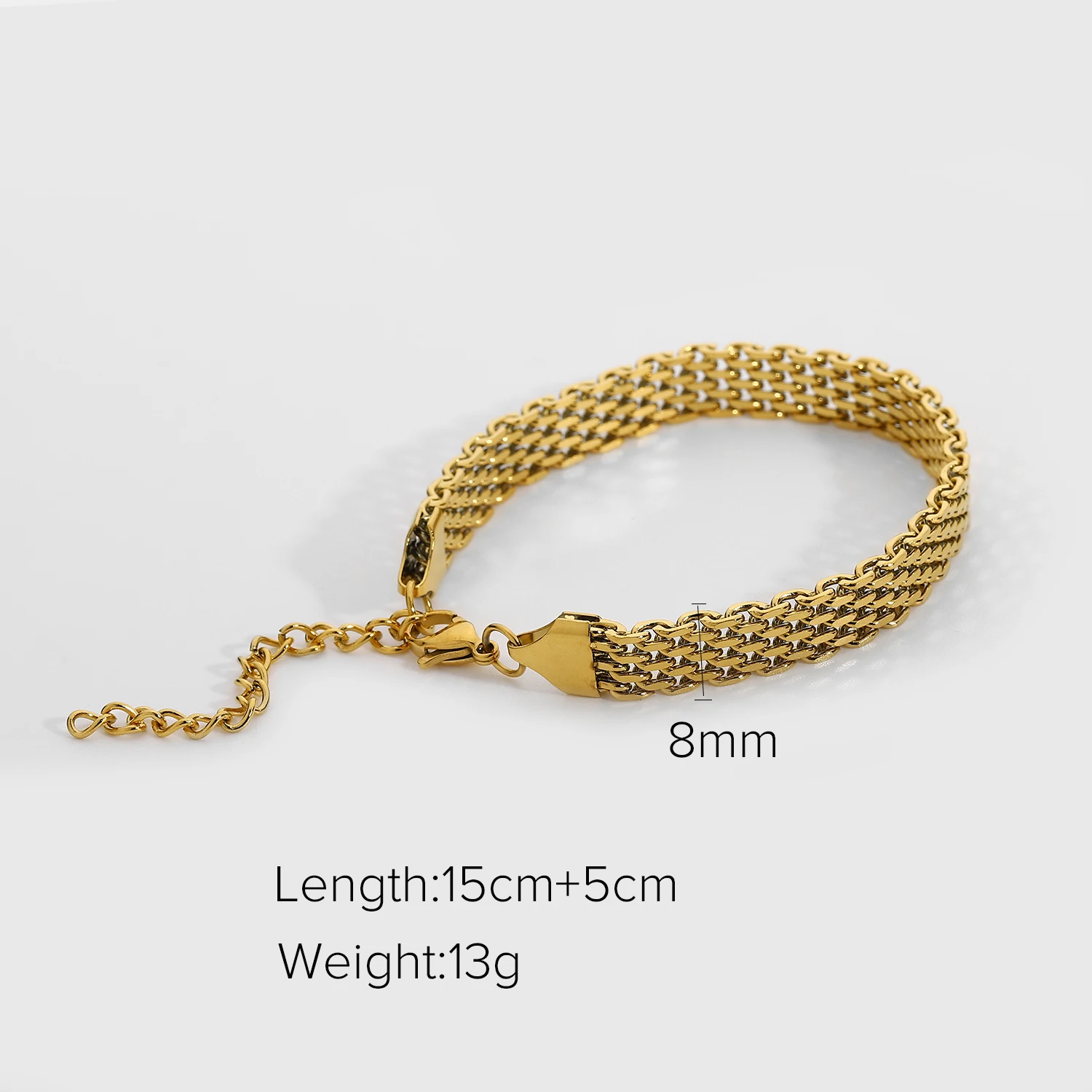 mago Sabroso Rechazar Pulsera con cinturón de malla Retro Para hombre y mujer, brazalete de acero  inoxidable chapado en oro de 18K, estilo Punk, joyería - AliExpress