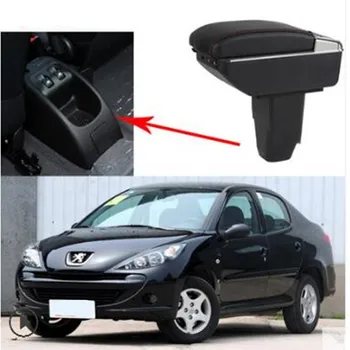

For Petgeot 206 207 armrest box central Store content box Armrest Storage Center Console products accessory ABS with leather USB