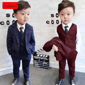 

Boy Formal Suit Children's Wedding Birthday Party Dress Suit Jacket Vest Pants Three-Piece Children's Tuxedo