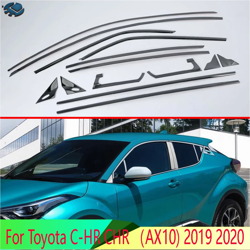 For Toyota C-Hr Chr Ax10 2019 2020 Car Accessories Body Styling Stick Stainless Steel Window Garnish Window Strip Trim