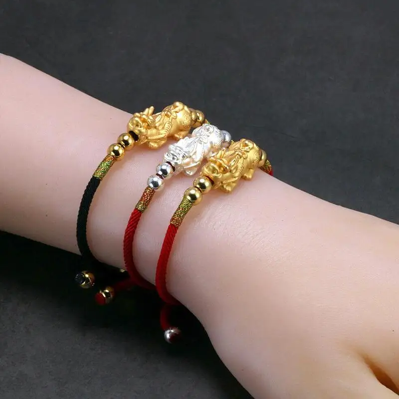 Новая пара ювелирных изделий ручной вязки красный веревочный Браслет красная веревочка Лук Форма браслет Губка Боб счастливый браслет