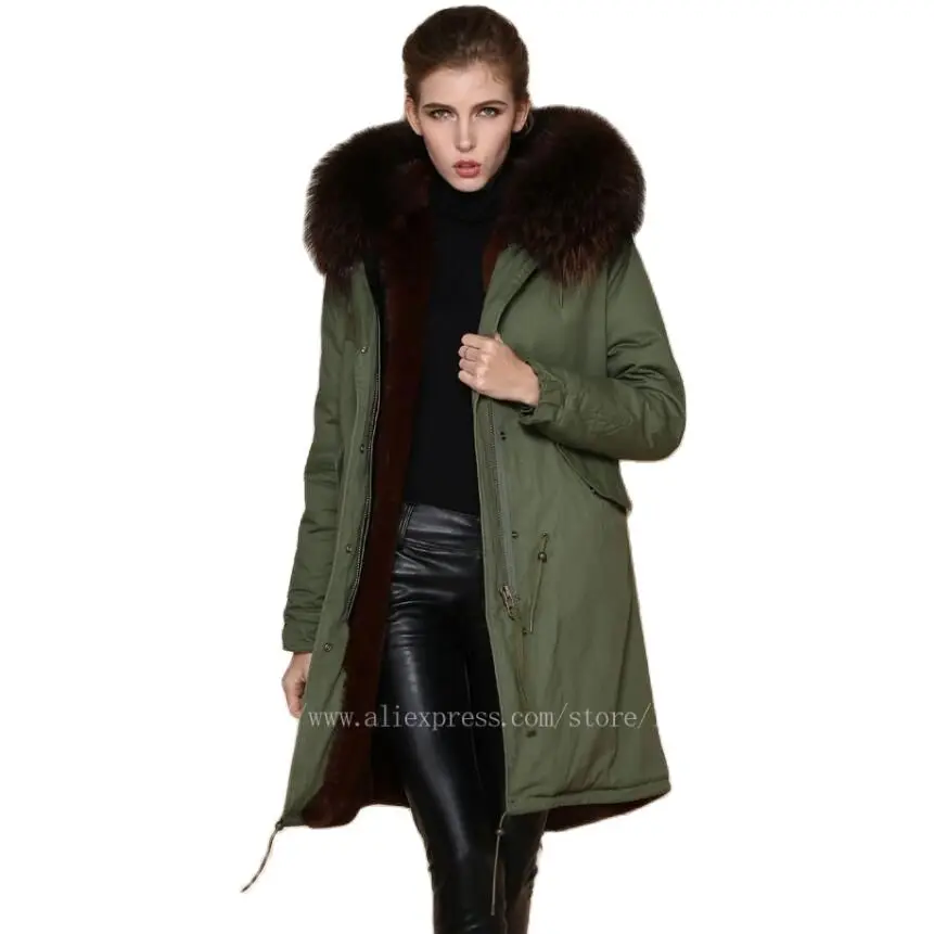 2017 Women's Plus Size Faux Fur Long Design Fur Coat,Mens Parka Army