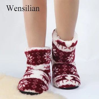 

Home Slippers Women Deer Fur Slides Animal Prints Indoor Slippers Warm Winter Shoes Christmas Slippers Pantunflas Para Mujer