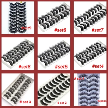 

8styles 5/10Pairs/Set Multipack Natural False Eyelashes For Woman 2020 Soft Cross Cheap Mink Lashes 3D Eyelashes Drop Shipping
