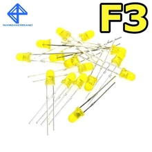 Желтый F3 3 мм светодиодный желтый светоизлучающий диодный светильник желтого цвета 600-800MCD 1000 шт
