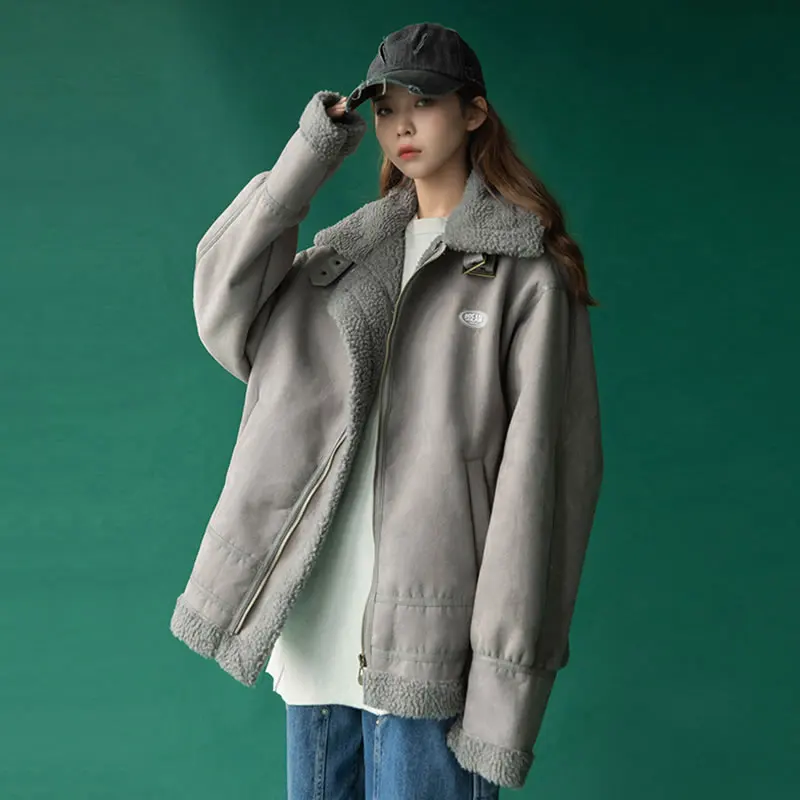 grey GCC2964 XITAO, женская модная парка, модная новинка, зимнее свободное элегантное пальто с длинным рукавом и широкой талией в стиле пэчворк, GCC2964 - Цвет: grey GCC2964