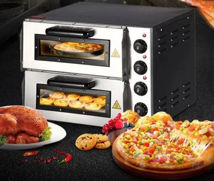 

CE 220V 16" Double Electric Pizza Oven Commercial Ceramic Stone Free shipping