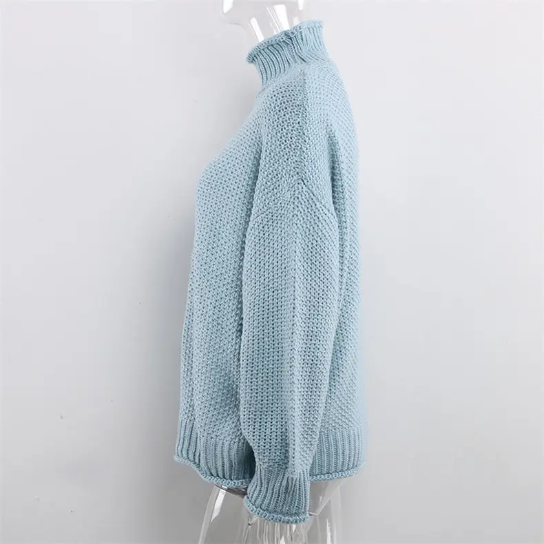 Уютные модные толстые свитера с высоким воротом, вязаный свитер большого размера, женский толстый теплый свитер, осенне-зимний женский свитер