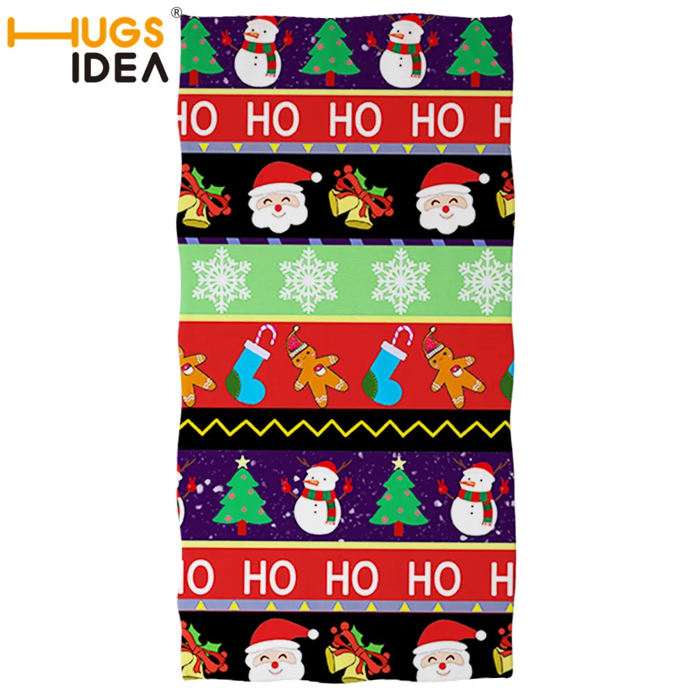 CC4429 HUGSIDEA Merry Christmas печатное банное полотенце для душа s из микрофибры популярное пляжное полотенце Размер 35 х75, 75x140 рождественское полотенце s - Цвет: CC4429