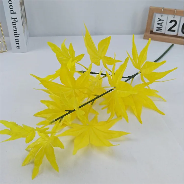 10P Fake Single Stem Meple Leaf(2 stems/piece) 30.71" Length Simulation Autumn Greenery for Home Decorative Artificial Plants