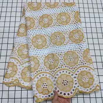

New Design 100% Cotton African Dry Lace Fabric 2020 High Quality Nigerian Lace Fabric Swiss Voile Lace Switzerland For Wedding