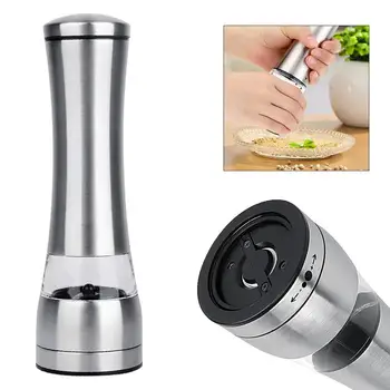 

Adjustable Brushed Stainless Steel Grinder Mill with Multifunctional Handle Pepper Mill for Home