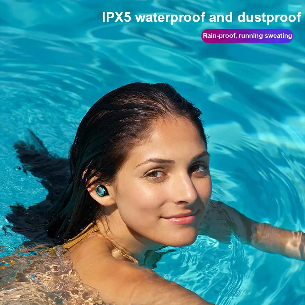 TWS Bluetooth гарнитура 5,0 беспроводные двойные наушники-вкладыши цифровой дисплей стерео спортивные водонепроницаемые наушники шумоподавление