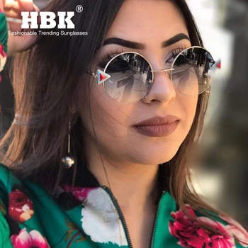 

Luxury Metal Round Sunglasses With Crystal 2019 Luxury Ltalian Brand Retro Mirror Sun Glasses Female Black Rhinestone Shades