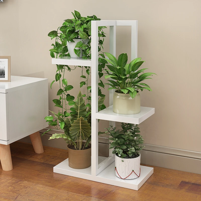 Chlorophytum Flower Airs A Living Room Bedroom Flower Rack Multi-storey Indoor Iron Art Balcony Flower Rack Shelf Household - Цвет: whitewhiteframe