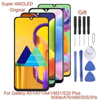 

Original Super AMOLED LCD Screen and Digitizer Full Assembly with Frame for Galaxy A51/Galaxy A71