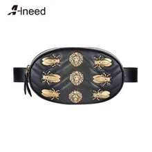 ALNEED поясная сумка женская круглая поясная сумка нагрудная сумка Роскошный бренд металлическое украшение нагрудная сумка поясная сумка новая мода высокое качество