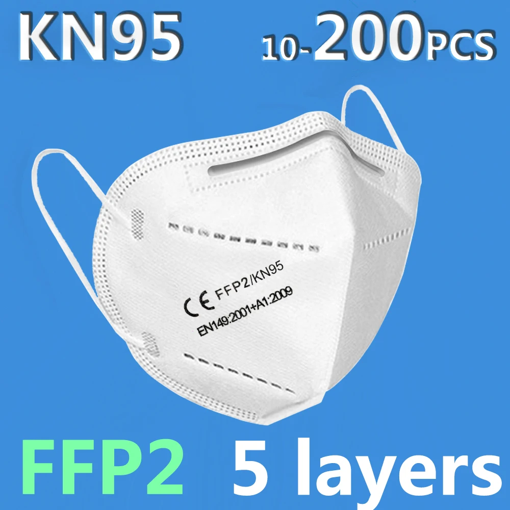 Маски многоразовые противопылевые KN95 10 шт. 95 Ffp3 маска для лица 5 слойная