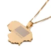 Stainless Steel Gold Color Lithuania Map Pendant Necklace Fashion Lietuvos Map Chain Jewelry 4