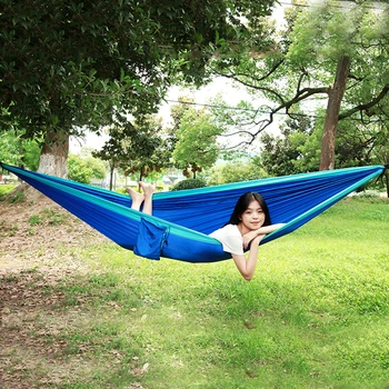 

Outdoor Backyard Swing Chair Bed Camping Hunting Double Hammock with Buckle Rope for Home Garden Laying Accessories