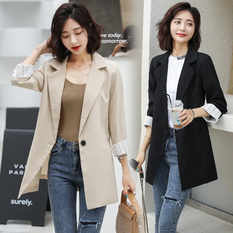 

Suit Long Sleeve Cool Able Elegant Simple Versatile 2019 Autumn-Style One-Button