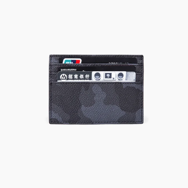 

HORIZONPLUS LUXURY MEN CAMOFLAGUE VEGAN LEATHER CARD HOLDER SHORT WALLET