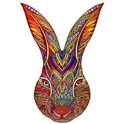 Puzzle 3D en forme de lapin à longues oreilles, jeu de bricolage en bois, jouet pour adolescent et enfant, cadeau de fête, 100/200/300 pièces 
