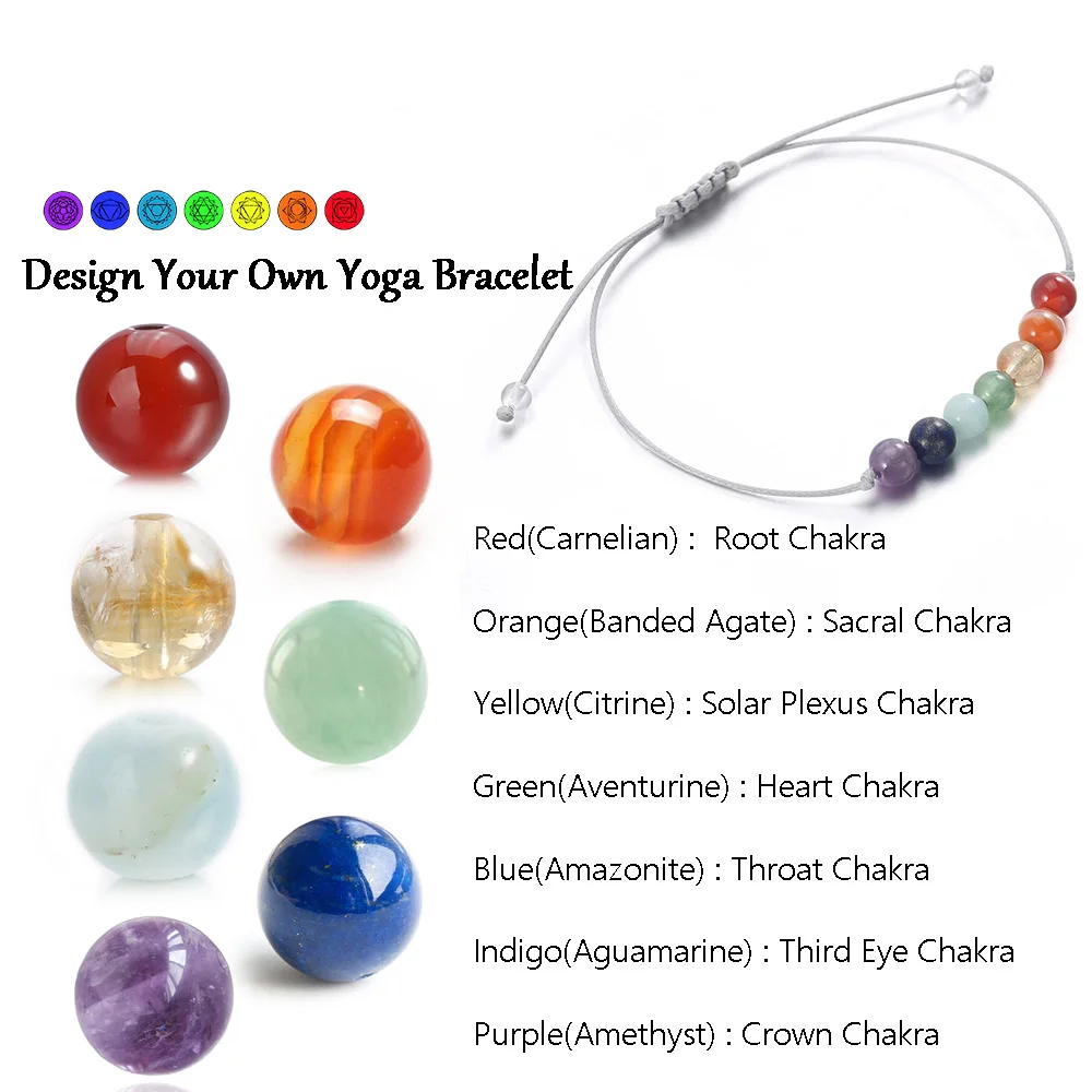 7 браслет Charka Healing Balance, 6 мм, браслет для йоги, камень для женщин/мужчин, натуральный камень, сделай сам, чакра, браслет для поддержания здоровья